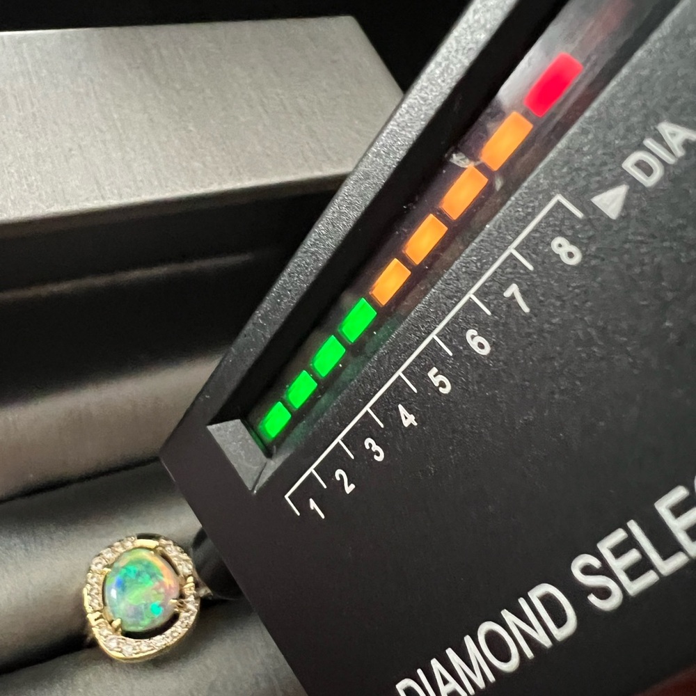 Elegant Gold Opal Ring with Diamond Accents - Picture 10 of 14